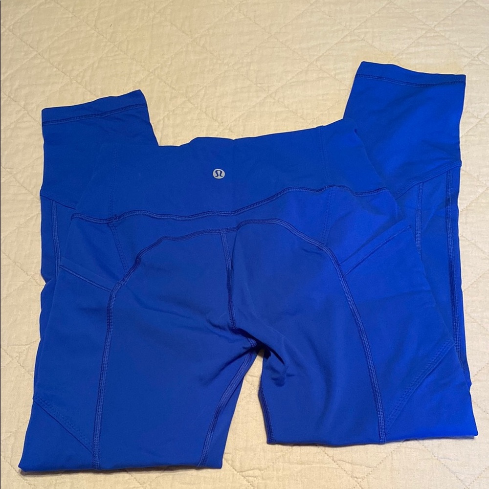 Lululemon Athletica Royal Blue Leggings High Waist 3/4 Length